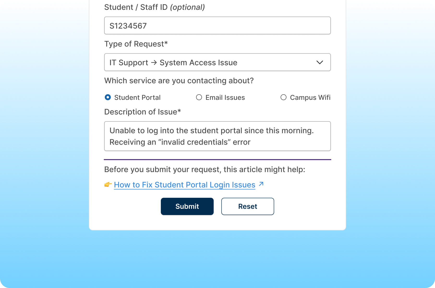 Two Column - Ticket Deflection - Education
