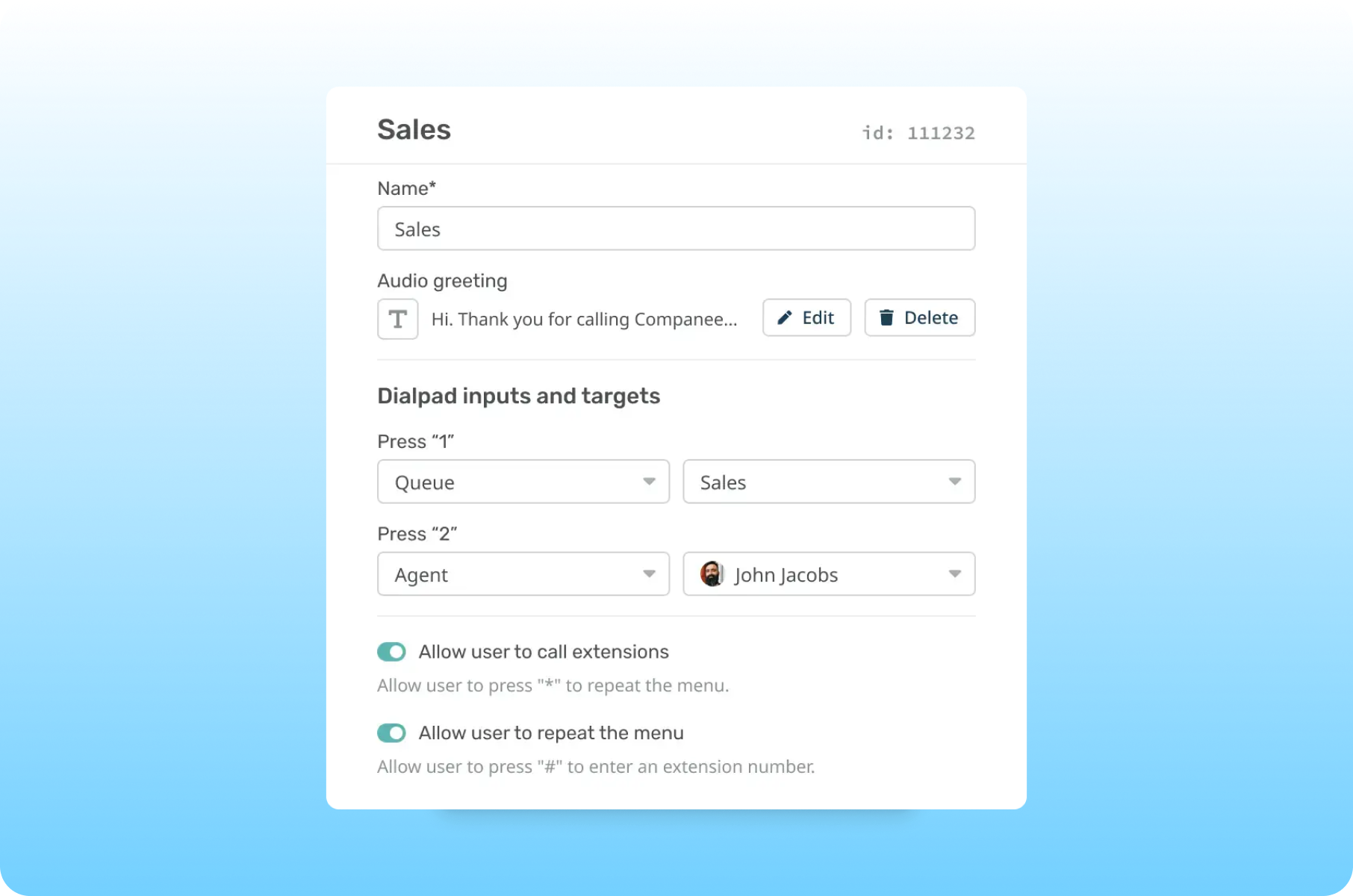 Voice - Auto Attendant
