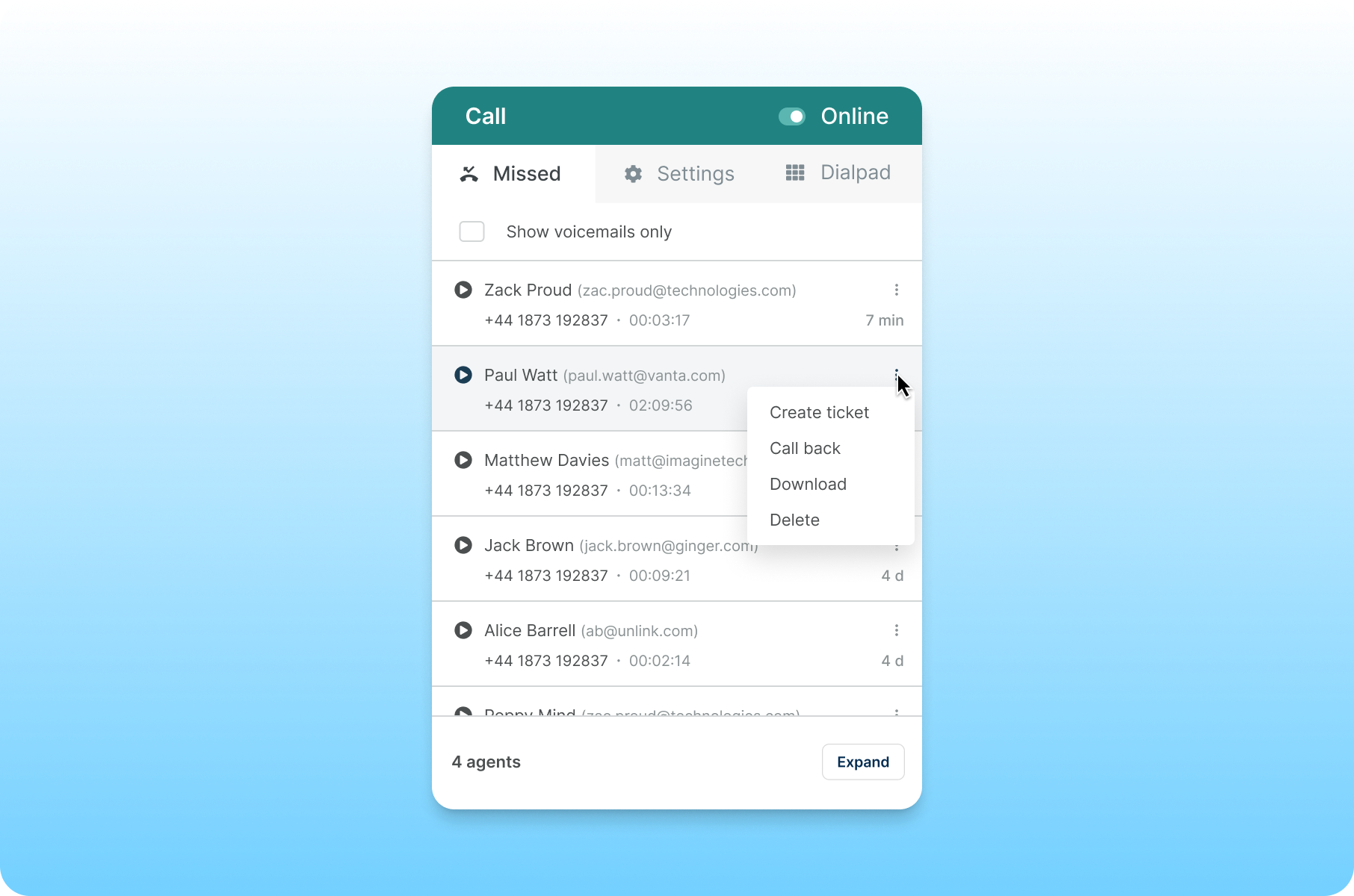 Voice - Voicemail